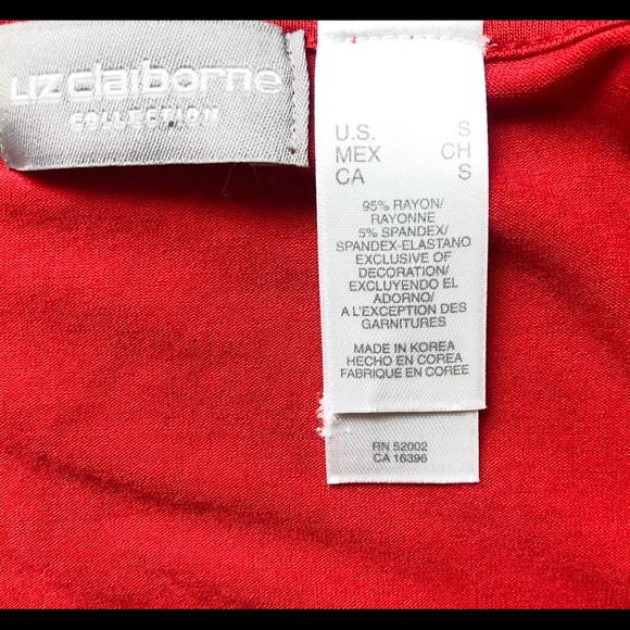 Liz Claiborne SZ Small red, sleeveless top - Picture 3 of 4